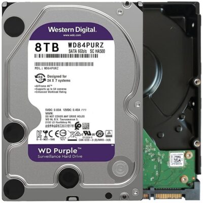 WD Purple WD84PURZ 8TB 5640 RPM 128MB Cache SATA 6.0Gb/s 3.5" Internal Hard Drive Bare Drive