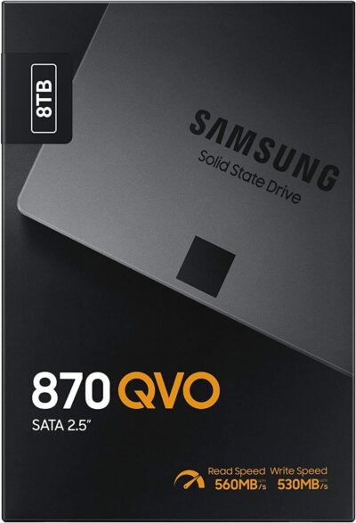 SAMSUNG 870 QVO Series 2.5" 8TB SATA III Samsung 4-bit MLC V-NAND Internal Solid State Drive (SSD) MZ-77Q8T0BW