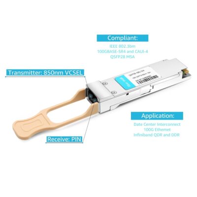 100G QSFP28 SR4 for Cisco QSFP-100G-SR4-S, 100GBASE-SR4 QSFP28 Optical Transceiver Module 850nm 100m DOM MTP/MPO DOM