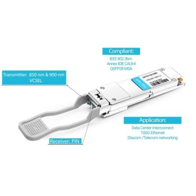 100G QSFP28 SR4 for Cisco QSFP-100G-SR4-S, 100GBASE-SR4 QSFP28 Optical Transceiver Module 850nm 100m DOM MTP/MPO DOM