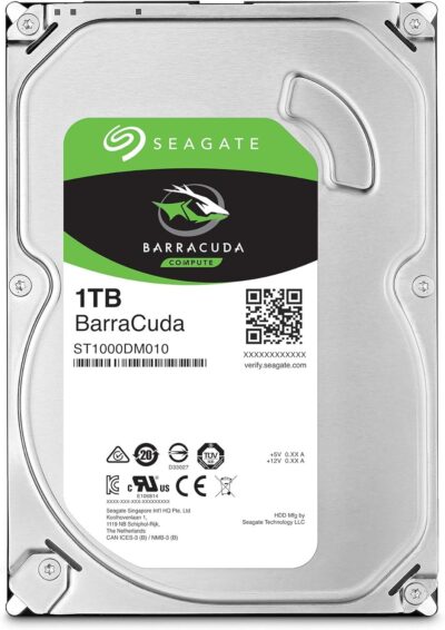 Seagate BarraCuda 1TB Internal Hard Drive HDD – 3.5 Inch SATA 6 Gb/s 7200 RPM 64MB Cache for Computer Desktop PC (ST1000DM010)