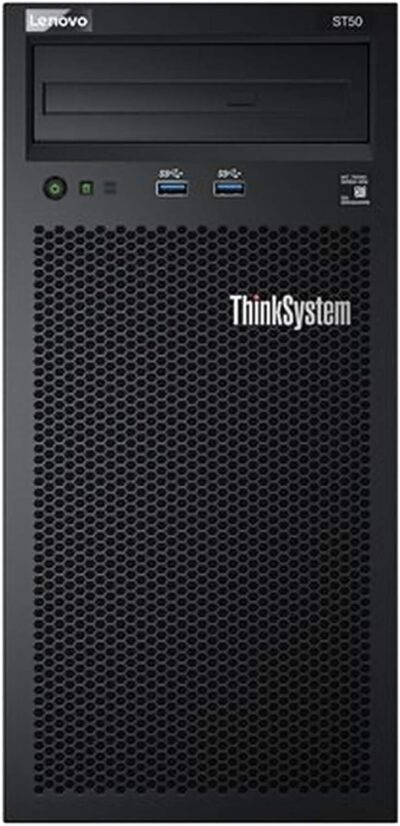 Lenovo ThinkSystem ST50 Tower Server Including Intel Xeon 3.4GHz CPU, 32GB DDR4 2666MHz RAM, 6TB HDD Storage, JBOD RAID