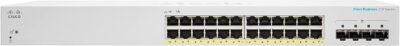 CISCO DESIGNED Business CBS220-24P-4G Smart Switch | 24 Port GE | PoE | 4x1G SFP