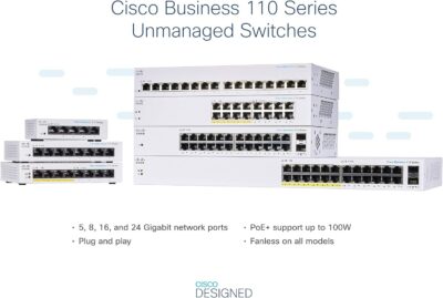 CISCO DESIGNED Business CBS220-24P-4G Smart Switch | 24 Port GE | PoE | 4x1G SFP