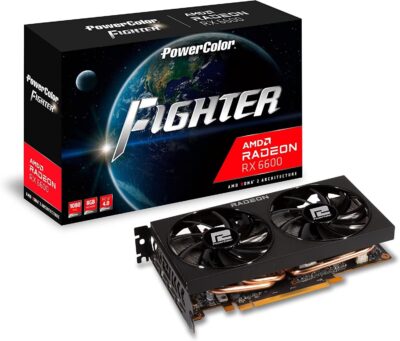 PowerColor Fighter Radeon RX 6600 8GB GDDR6 PCI Express 4.0 ATX Video Card AXRX 6600 8GBD6-3DH