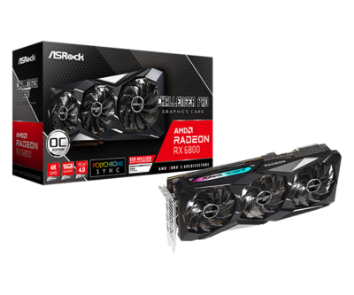 Asrock Radeon RX 6800 Challenger Pro 16G OC RX6800 CLP 16GO AMD GPU Graphic Card