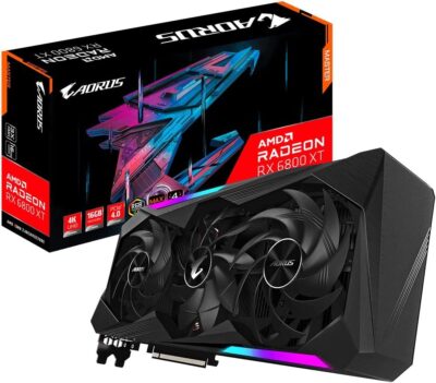 GIGABYTE AORUS Radeon RX 6800 MASTER 16G Graphics Card, MAX-COVERED Cooling, 16GB 256-bit GDDR6, GV-R68AORUS M-16GD Video Card