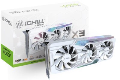 INNO3D GEFORCE RTX 4060 Ti 8GB ICHILL X3 WHITE C406T3-08D6X-17113280 Nvidia Geforce GPU Graphics Card