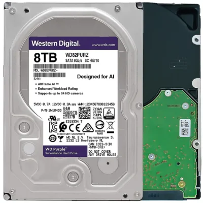 WD Purple WD82PURZ 8TB 7200 RPM 256MB Cache SATA 6.0Gb/s 3.5" Internal Hard Drive Bare Drive