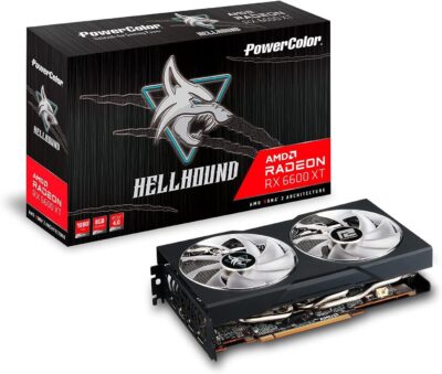 PowerColor Radeon RX 6600 XT HellHound 8GB GDDR6 AXRX 6600XT 8GBD6-3DHL-OC Video Graphic Card GPU