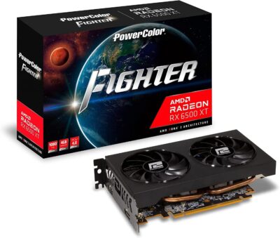 PowerColor Fighter Radeon RX 6500 XT 4GB GDDR6 PCI Express 4.0 ATX Video Card AXRX 6500XT 4GBD6-DH/OC