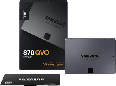 SAMSUNG 870 QVO Series 2.5" 8TB SATA III Samsung 4-bit MLC V-NAND Internal Solid State Drive (SSD) MZ-77Q8T0BW