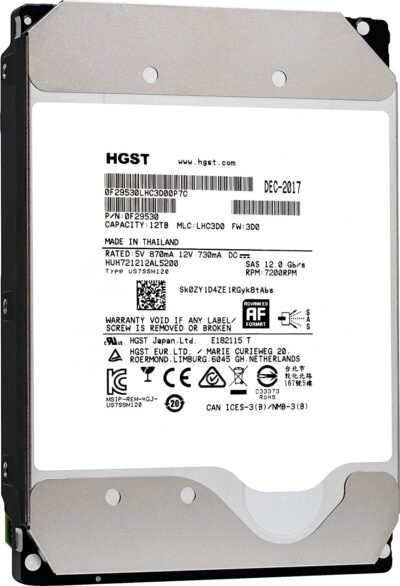 HGST Ultrastar DC HC520 12TB SAS 3.5" 256MB HUH721212AL5200 HDD Hard Disk Drive