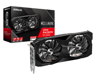 ASRock Radeon RX 6600 Challenger D 8GB Graphics Card, 8GB 128-bit GDDR6, Support PCI Express 4.0,1HDMI Interface, 3DisplayPort1.4 Interface