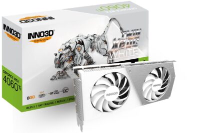 Inno3D RTX 4060 Ti TWIN X2 OC WHITE N406T2-08D6X-171153W Nvidia Geforce GPU Graphics Card