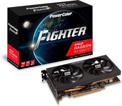 PowerColor Fighter Radeon RX 6650 XT 8GB GDDR6 PCI Express 4.0 ATX Video Card AXRX 6650XT 8GBD6-3DH