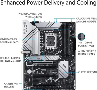 Asus PRIME Z790-P WIFI D4 Intel Z790 Chipset LGA1700 Socket Motherboard