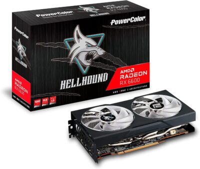 PowerColor Hellhound Radeon RX 6600 8GB GDDR6 PCI Express 4.0 ATX Video Card AXRX 6600 8GBD6-3DHL