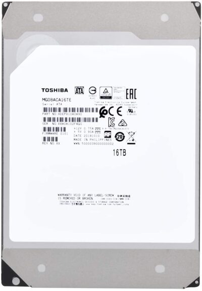 Toshiba 16TB Enterprise HDD SAS 12Gb/s 512e 7200 RPM 512MB Cache 3.5" Internal Hard Drive MG08SCA16TE