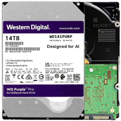 WD Purple Pro WD141PURP 14TB 7200 RPM 512MB Cache SATA 6.0Gb/s 3.5" Internal Hard Drive