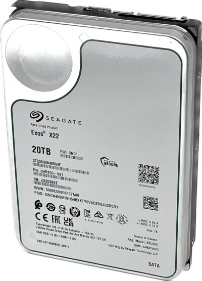 Seagate Exos X22 20TB SATA 6Gb/s 7200RPM 3.5-inch Enterprise HDD - ST20000NM004E