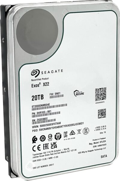 Seagate Exos X22 20TB SATA 6Gb/s 7200RPM 3.5-inch Enterprise HDD - ST20000NM004E