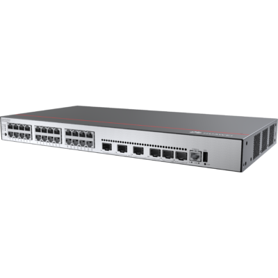 Huawei S5735-L24P4XE-A-V2 (24*10/100/1000BASE-T ports, 4*10GE SFP+ ports, 2*12GE stack ports, PoE+, AC power)