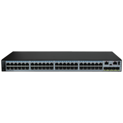 Huawei S5720-52P-EI-AC(supports 48 10/100/1000BASE-T ports, 4 GE SFP ports, 2 QSFP+ dedicated stack ports, fixed AC power)