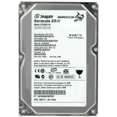 Seagate Barracuda ATA IV ST320011A 20GB 7200 RPM 2MB Cache IDE Ultra ATA100 / ATA-6 3.5" Hard Drive Bare Drive