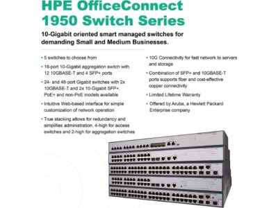 HPE OfficeConnect 1950 48-Port Gig Smart Switch-48xGE|2xSFP+|2x10GBASE-T (JG961A#ABA)