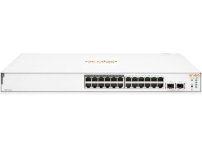 Aruba Instant On 1830 24-Port Gb | 12-Port Class 4 PoE Smart Switch (195W) - 24x 1G | 2X SFP | US Cord (JL813A#ABA)