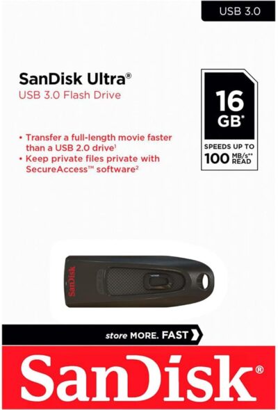 SanDisk Cruzer Ultra 16GB USB 3.0 Flash Drive SDCZ48-016G-U46 up to 100MB/s