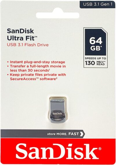 SanDisk 64GB Ultra Fit USB 3.1 Flash Drive - SDCZ430-064G-G46