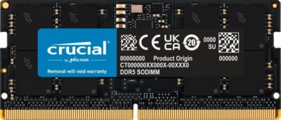 Crucial 8GB DDR5 4800 (PC4 38400) Laptop Memory Model CT8G48C40S5