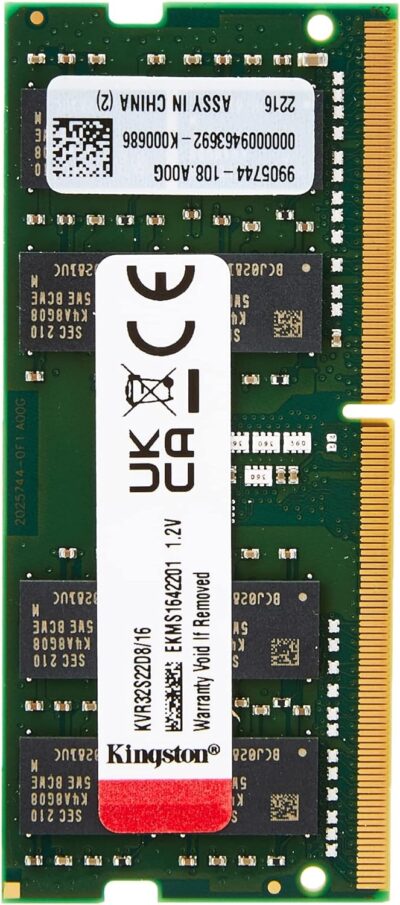 Kingston ValueRAM 8GB 3200MT/s DDR4 Non-ECC CL22 SODIMM 1Rx8 1.2V KVR32S22S8/8 Laptop Memory