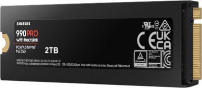 Samsung 990 PRO 2TB PCIe 4.0 (up to 7450 MB/s) NVMe M.2 (2280) Internal Solid State Drive (SSD) (MZ-V9P2T0BW)