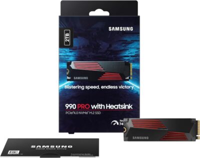 Samsung 990 PRO 2TB PCIe 4.0 (up to 7450 MB/s) NVMe M.2 (2280) Internal Solid State Drive (SSD) (MZ-V9P2T0BW)