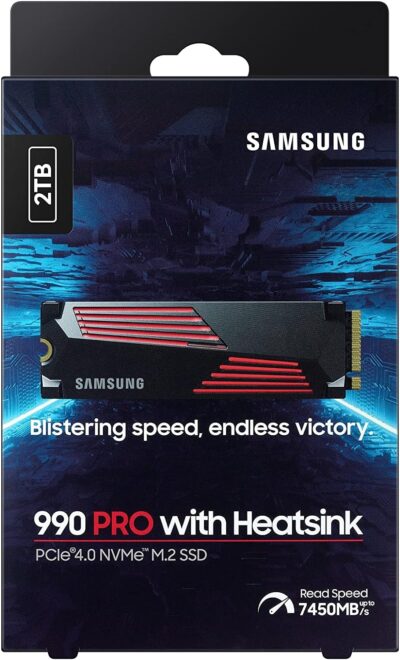 Samsung 990 PRO 2TB PCIe 4.0 (up to 7450 MB/s) NVMe M.2 (2280) Internal Solid State Drive (SSD) (MZ-V9P2T0BW)