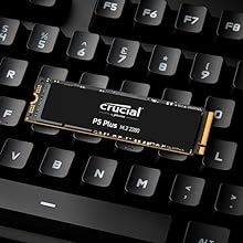 Crucial P5 Plus SSD - on a keyboard