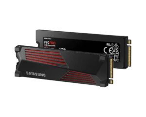 SAMSUNG SSD 990 PRO with Heatsink 1TB, PCIe 4.0, Sew. Read Speeds Up-to 7,450MB/s, Compatible with PlayStation®5 (MZ-V9P1T0CW)