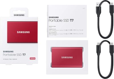 Samsung T7 Portable SSD - 500 GB - USB 3.2 Gen.2 Externe SSD Metallic Red (MU-PC500R/WW)