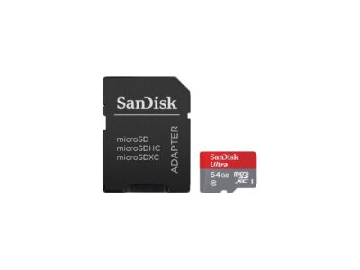 SanDisk 64GB Ultra microSDXC UHS-I / Class 10 Memory Card with Adapter, Speed Up to 80MB/s (SDSQUNC-064G-GN6MA)