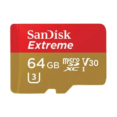 SanDisk 64GB Extreme microSDXC UHS-I/U3 Class 10 Memory Card with Adapter, Speed Up to 90MB/s (SDSQXVF-064G-GN6MA)