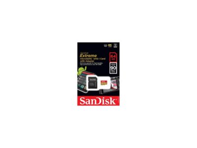 SanDisk 64GB Extreme microSDXC UHS-I/U3 Class 10 Memory Card with Adapter, Speed Up to 90MB/s (SDSQXVF-064G-GN6MA)