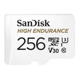 SanDisk 256GB High Endurance microSDXC C10, U3, V30, 4k UHD Memory Card with Adapter (SDSQQNR-256G-GN6IA)