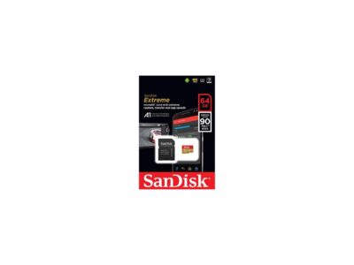 SanDisk 64GB Extreme microSDXC V30 A1 UHS-I/U3 Memory Card with Adapter, Speed Up to 100MB/s (SDSQXAF-064G-GN6MA)