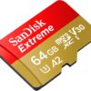 SanDisk Extreme 64GB microSDXC Flash Memory with Adapter Model SDSQXAH-064G-GN6MA