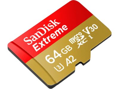 SanDisk Extreme 64GB microSDXC Flash Memory with Adapter Model SDSQXAH-064G-GN6MA