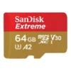 SanDisk Extreme 64GB microSDXC Flash Memory with Adapter Model SDSQXAH-064G-GN6MA