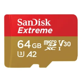 SanDisk Extreme 64GB microSDXC Flash Memory with Adapter Model SDSQXAH-064G-GN6MA